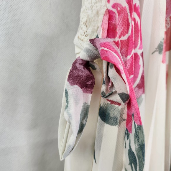 Free People Pleated Minidress Size Small Lace Trim Floral  Flare Tank Style - Picture 3 of 10